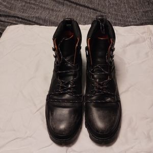 Diesel leather combat boots